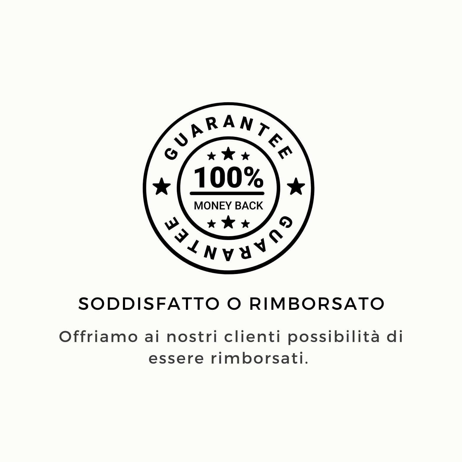 Distintivo soddisfatto o rimborsato